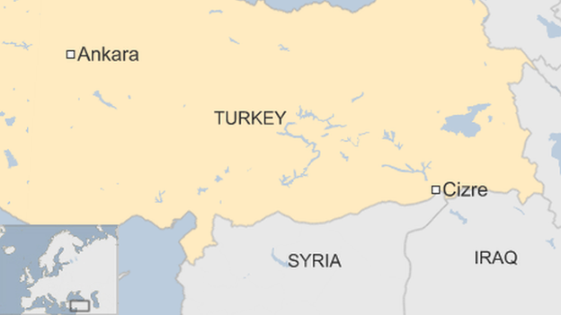 Карта с изображением Джизре в Турции