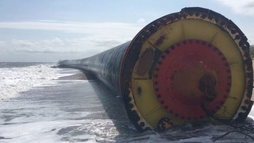 norfolk-giant-pipes-all-12-recycled-after-being-lost-at-sea-bbc-news