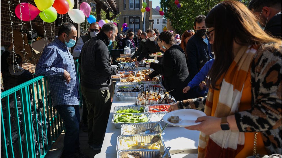 مسلمون في نيو جيرسي خلال الاحتفال بعيد الفطر