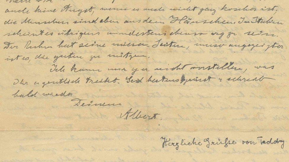 Carta manuscrita de Einstein.