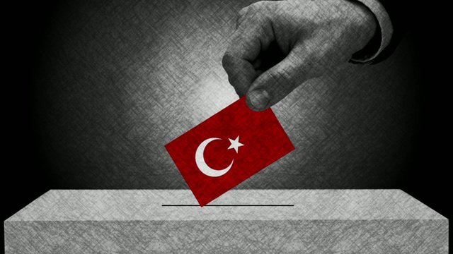 Turkey flag and ballot box