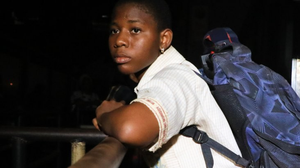 Schoolgirl Oluwapelumi Ogebere on the way to school in Lagos, Nigeria