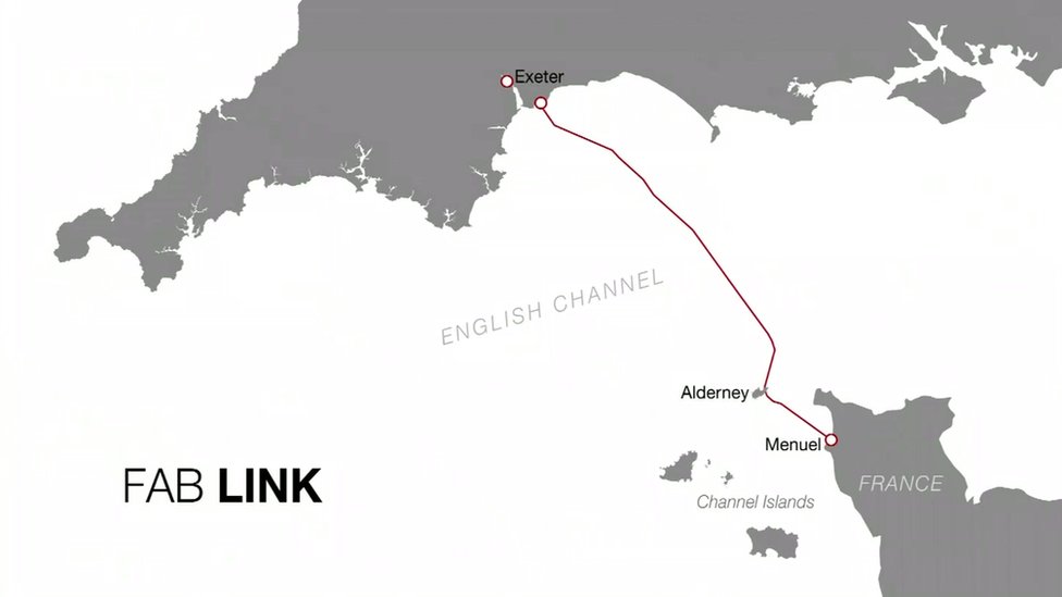 Карта, показывающая путь кабеля