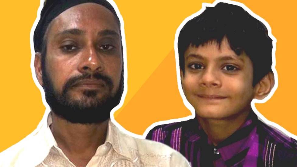 Sarbjeet Singh (solda) with his father when he was four