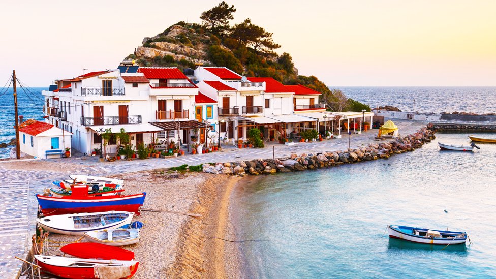 Kokkari village on Samos island, Greece