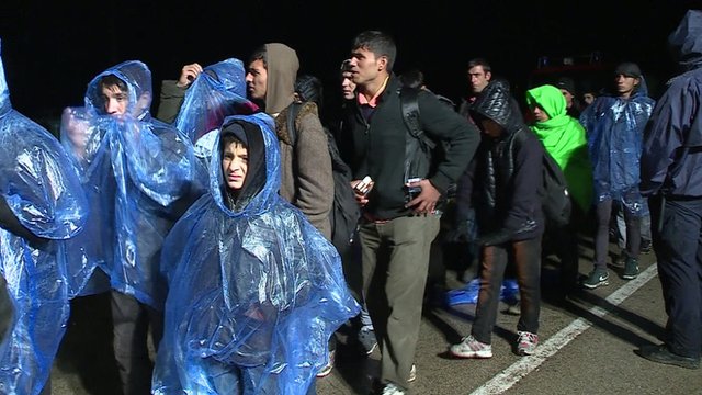 Migrants travelling in Croatia