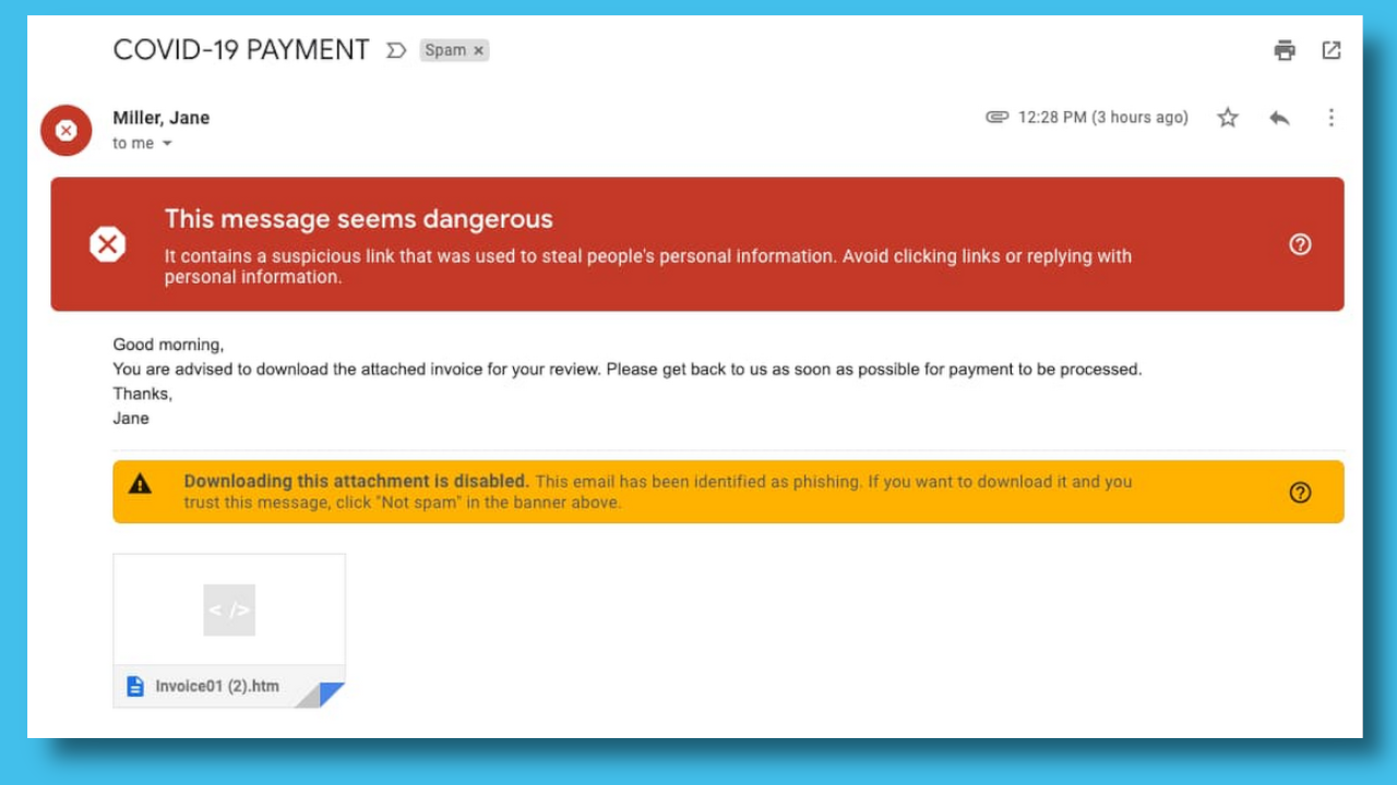Another coronavirus scam email