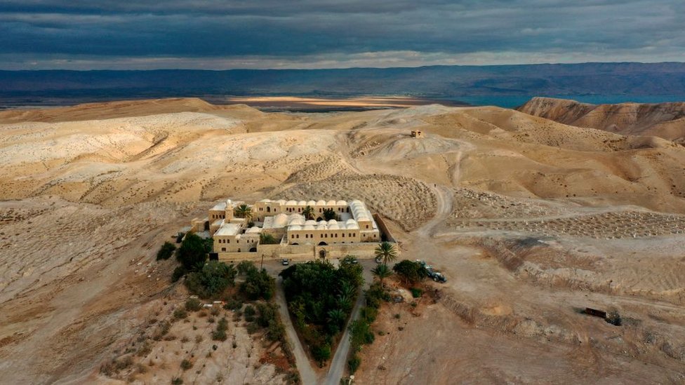 Foto udara laman Nabi Musa di Tebing Barat