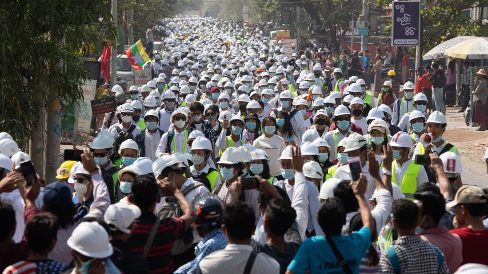 protes di Myanmar.