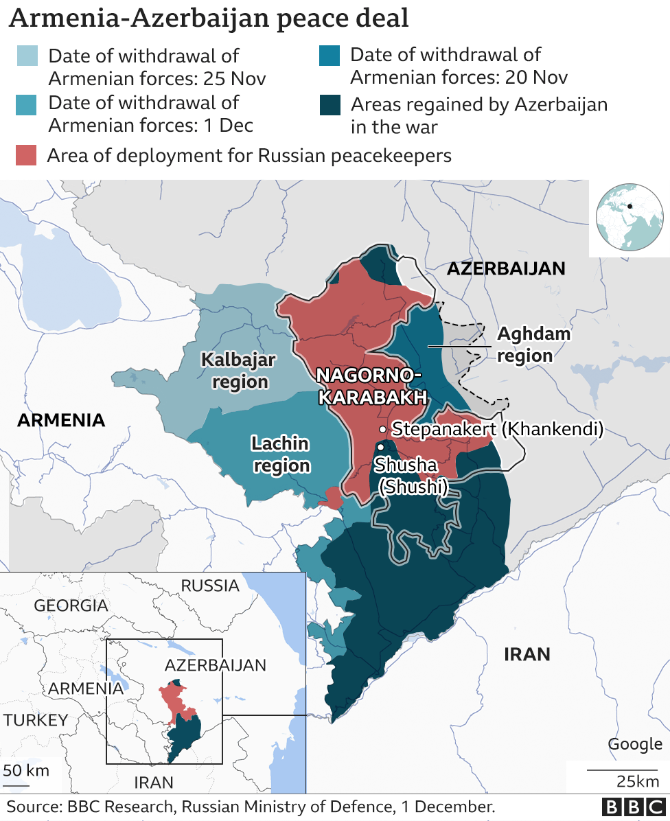 Карта мирного соглашения по Карабаху