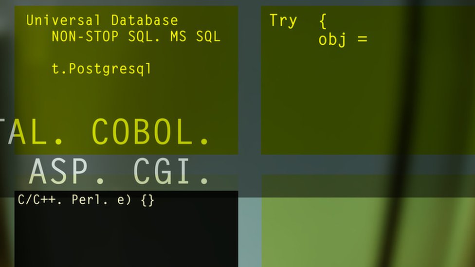 Pantalla con la palabra COBOL