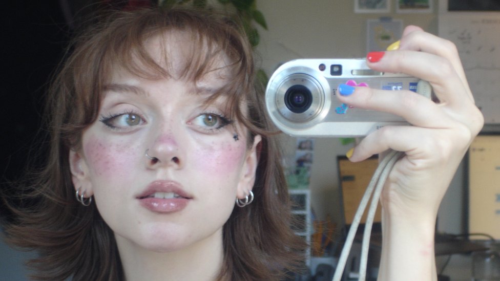 Katie Glasgow selfie with old digital camera