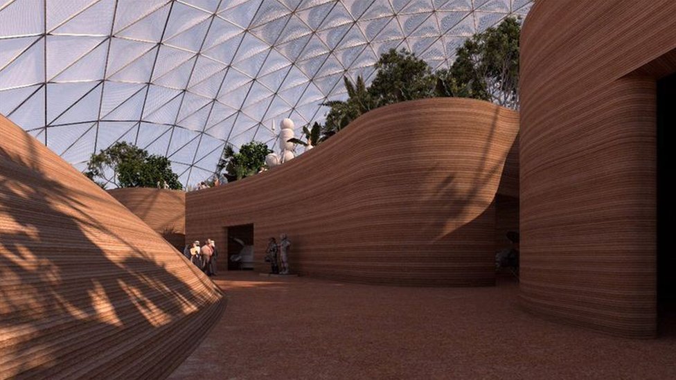 Интерьер планируемого купола Марс-Сити в ОАЭ