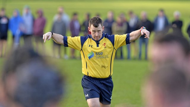 Nigel Owens referees Gowerton v Crymych