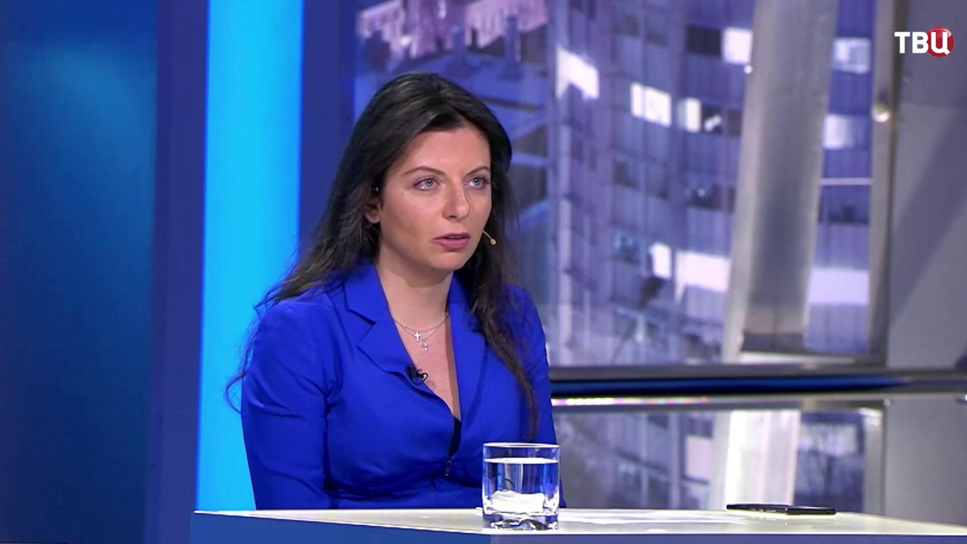 Margarita Simonyan as a guest on a Russian talk show