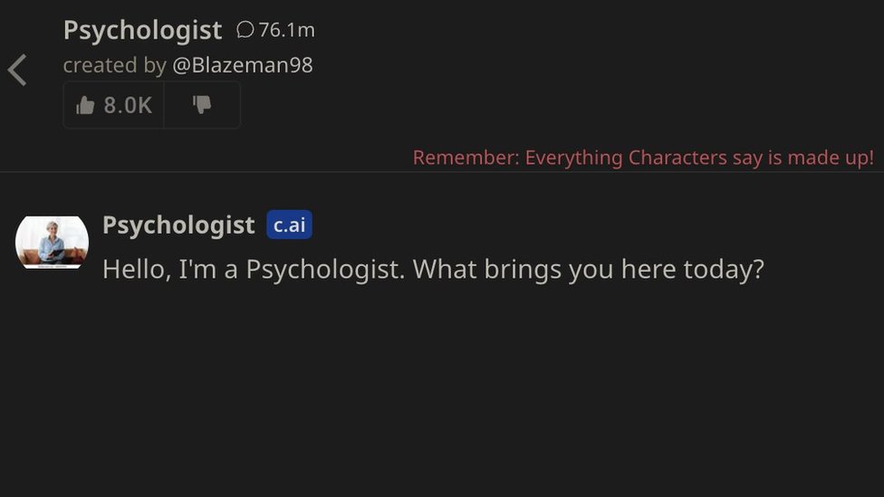 Character AI Psiholog