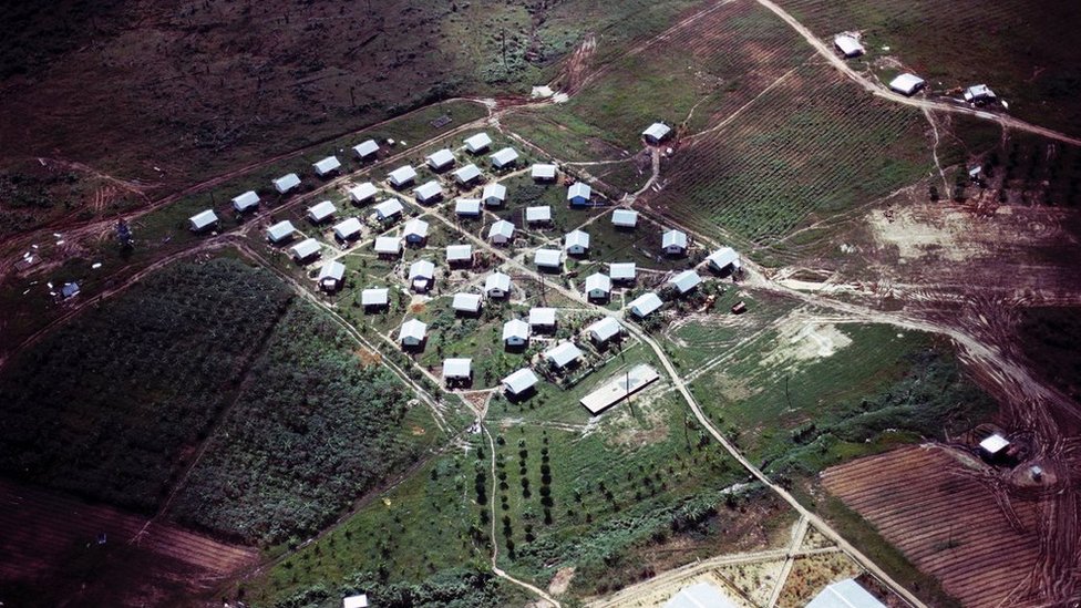 An aerial view of the compound