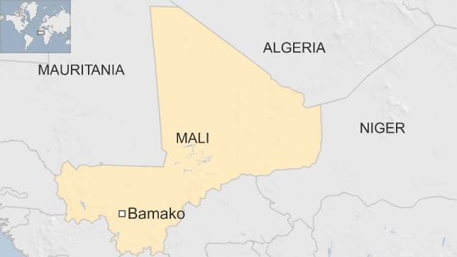 Карта с изображением Мали в Африке