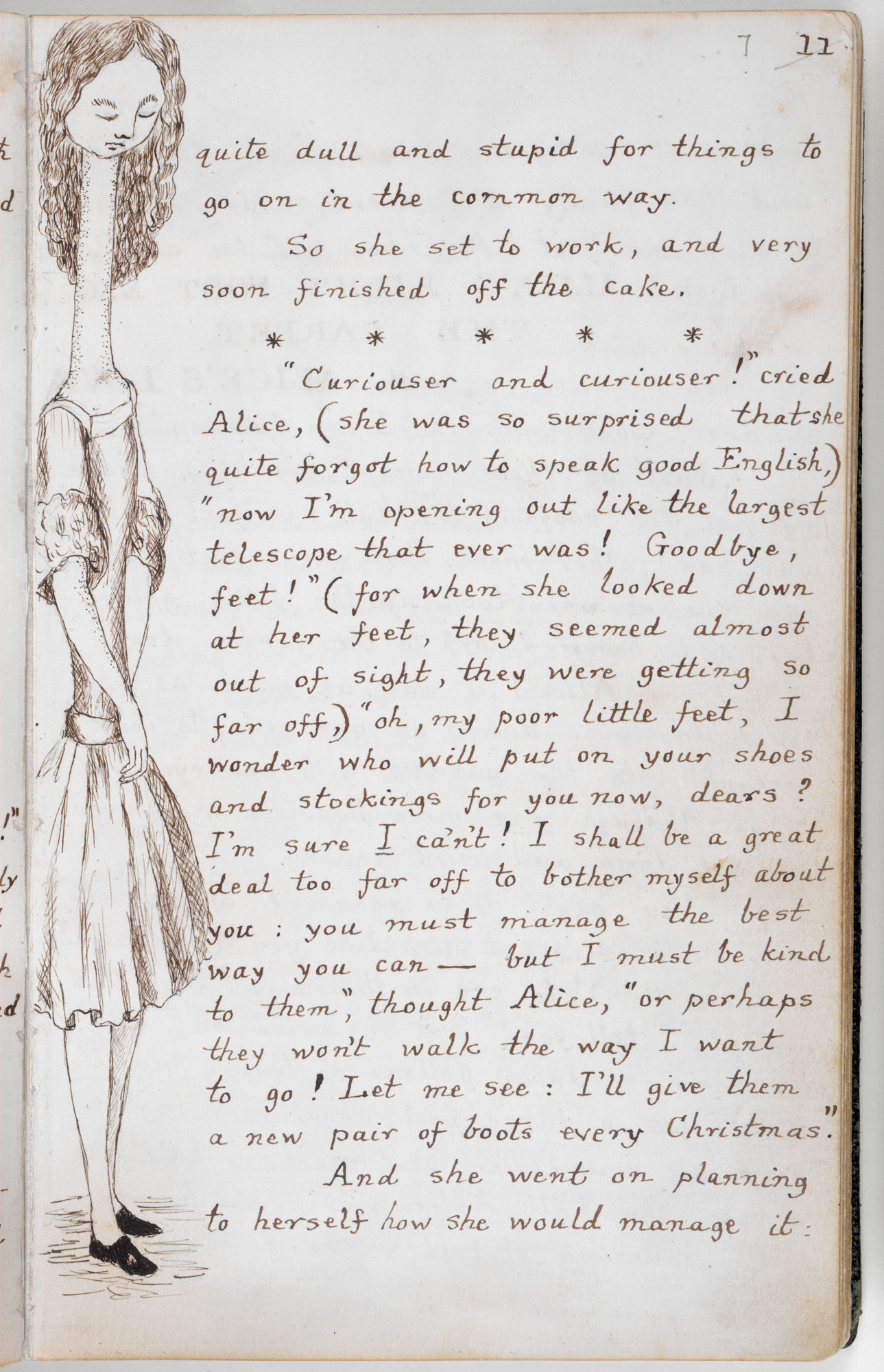 El manuscrito de "Las aventuras de Alicia bajo tierra".