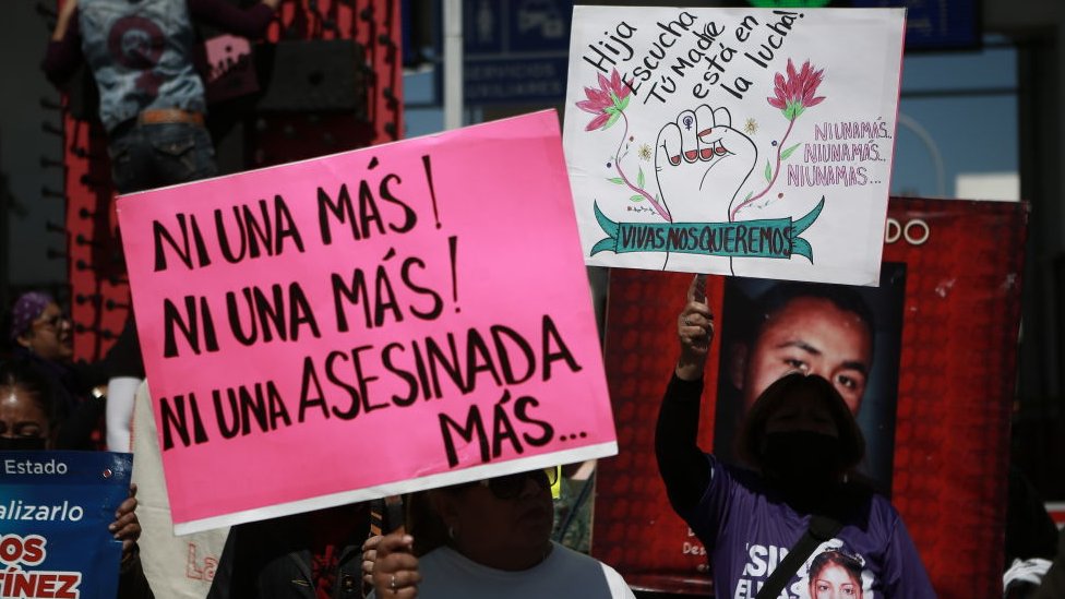 Protestas contra feminicidios en México.