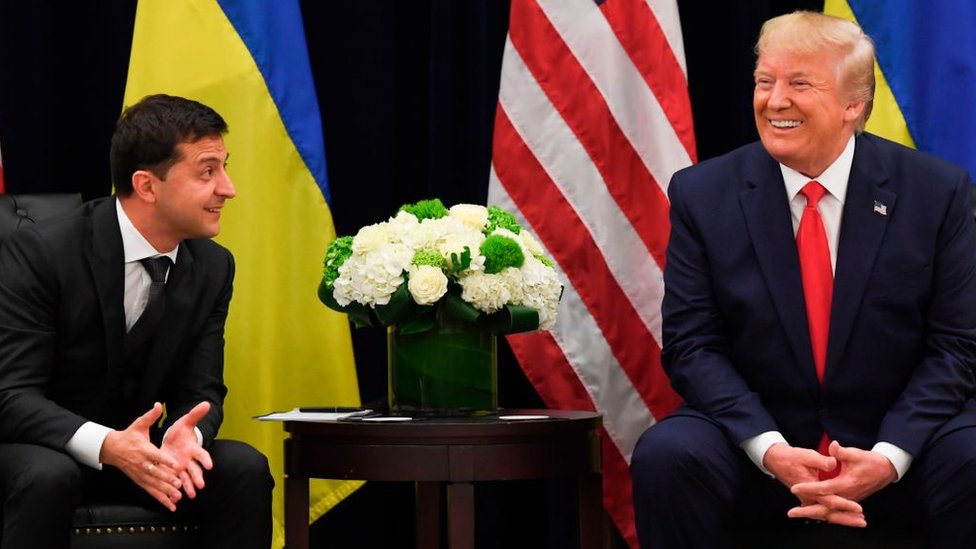 El presidente de Ucrania, Volodimir Zelensky, y Donald Trump en Nueva York