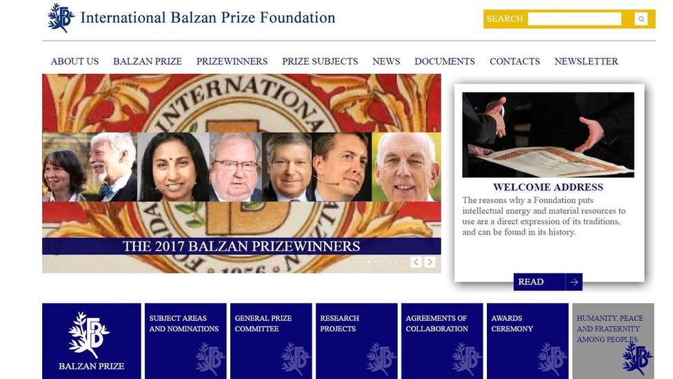 Los ganadores de este año fueron: los alemanes Aleida y Jan Assman, la india Bina Agarwal, los estadounidenses James P.- Allison y Robert D. Schreiber y el belga Michaël Gillon. (Foto: Fundación Premio Balzan) Sitio web del Premio de la Fundación Balzan (Foto: Fundación Premio Balzan)