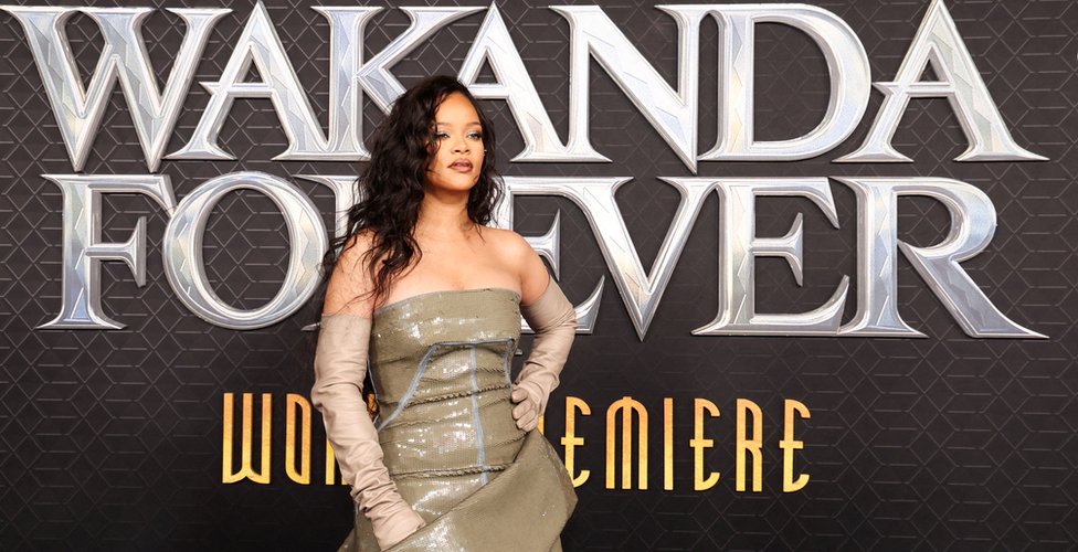Rihanna at the premiere of Black Panther: Wakanda Forever