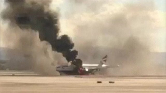 Plane catches fire on takeoff at Las Vegas airport - Los Angeles Times