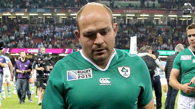 Ireland's Rory Best leaves the pitch after the defeat by Argentina