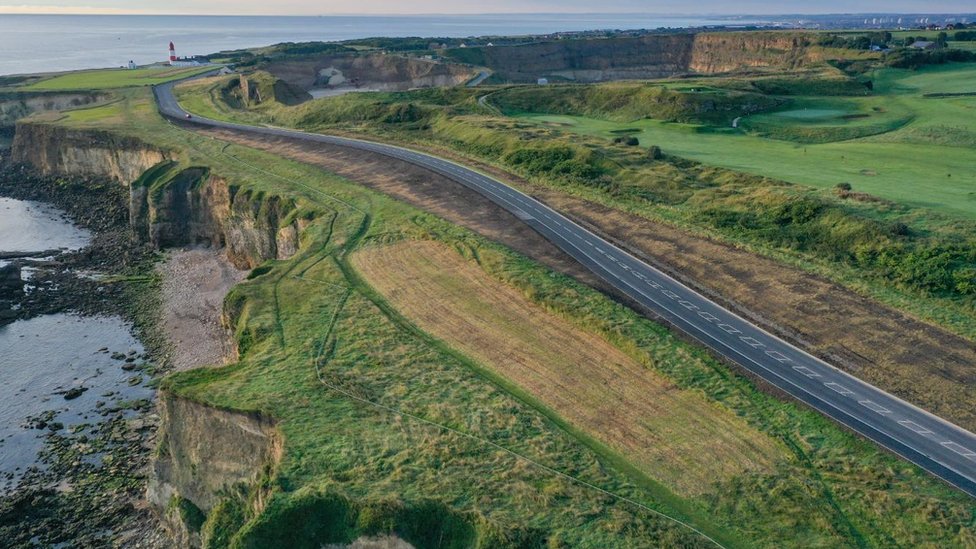 Work to move A183 Coast Road away from cliff completed