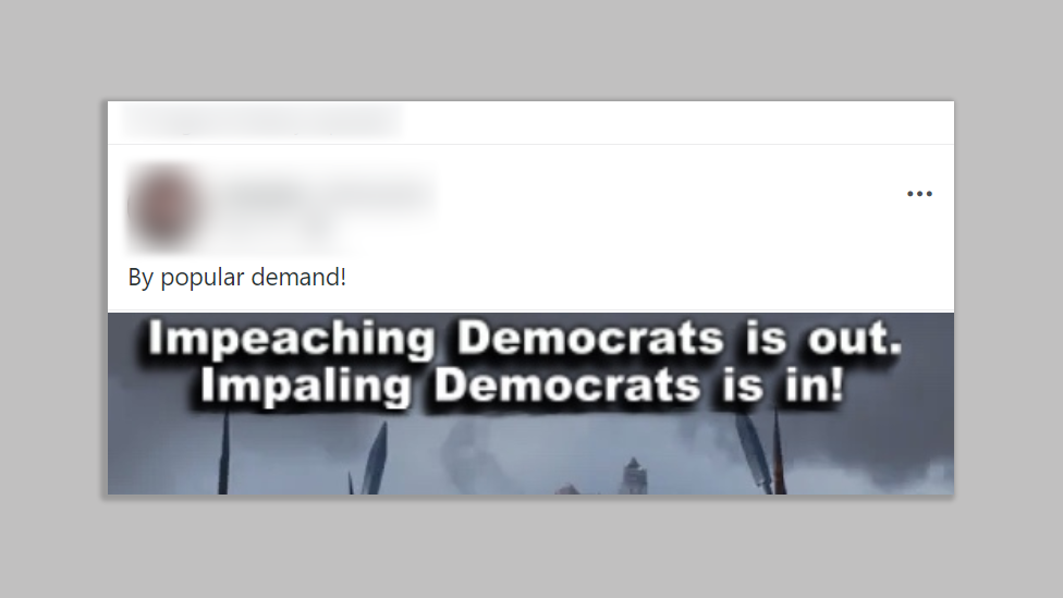 Detail of a message posted calling for impeaching Democrats