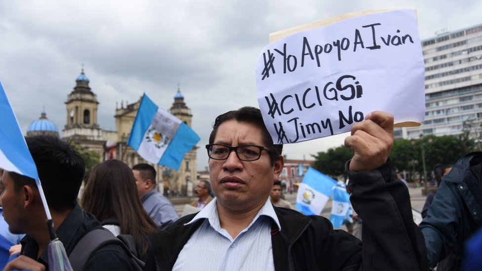 Protesta contra Jimmy Morales en Guatemala