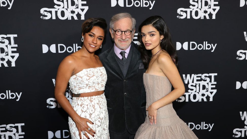 Steven Spielberg with West Side Story cast