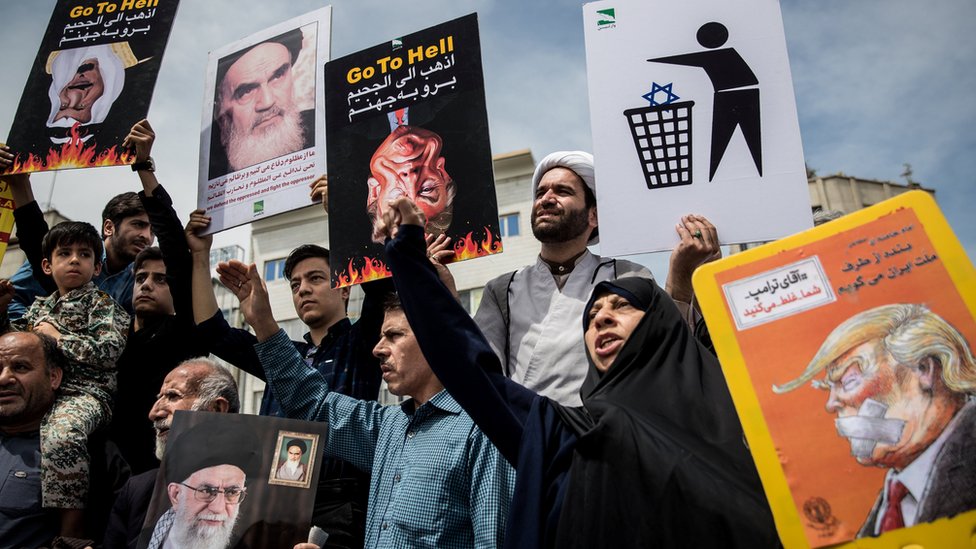 Protestas en Teherán contra la ruptura del acuerdo nuclear