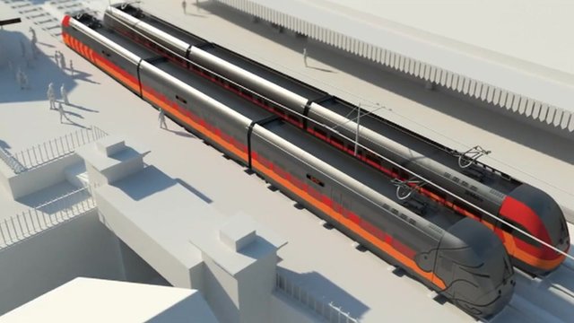 An image from the 3D animation of the south Wales Metro