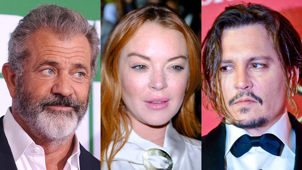 Mel Gibson, Lindsay Lohan y Johnny Depp