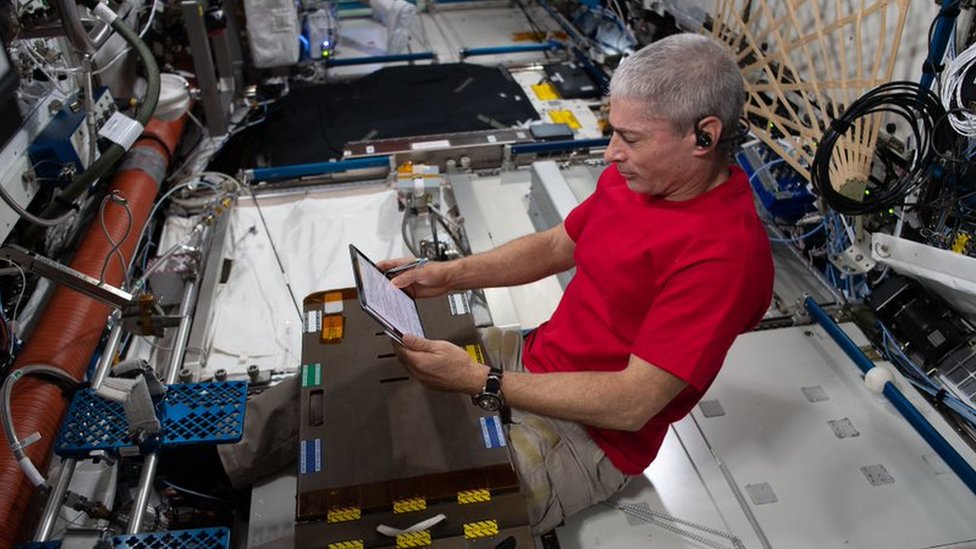 US astronaut Mark Vande Hei onboard the ISS