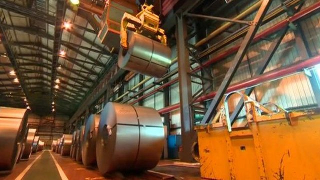 Tata steel works in Llanwern