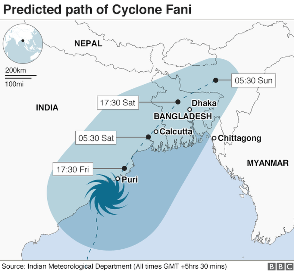 Cyclone Fani Odisha Map