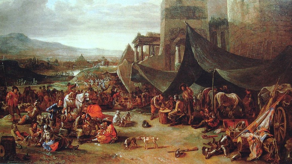 "El Saqueo de Roma" por Johannes Lingelbach (1622-1674)