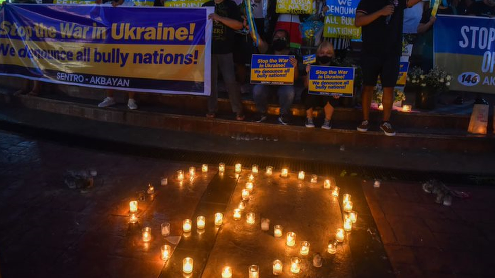 Um comício pró-Ucrânia em Manilla
