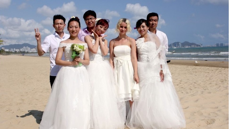 Picture shows: presenter Billie Porter at Group Wedding in Hainan