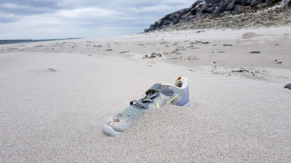 Nike trainers washing up on beaches 