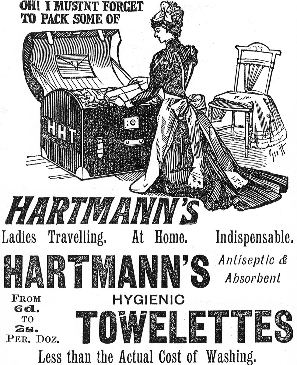 Реклама полотенец Хартманна 1890-х годов