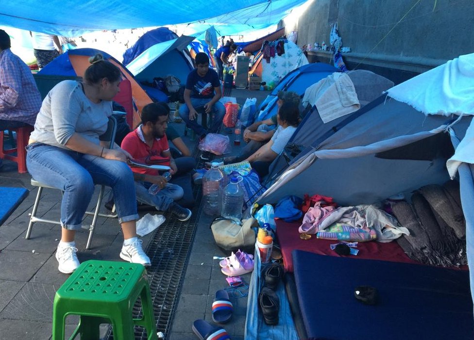 desplazados en el Zócalo