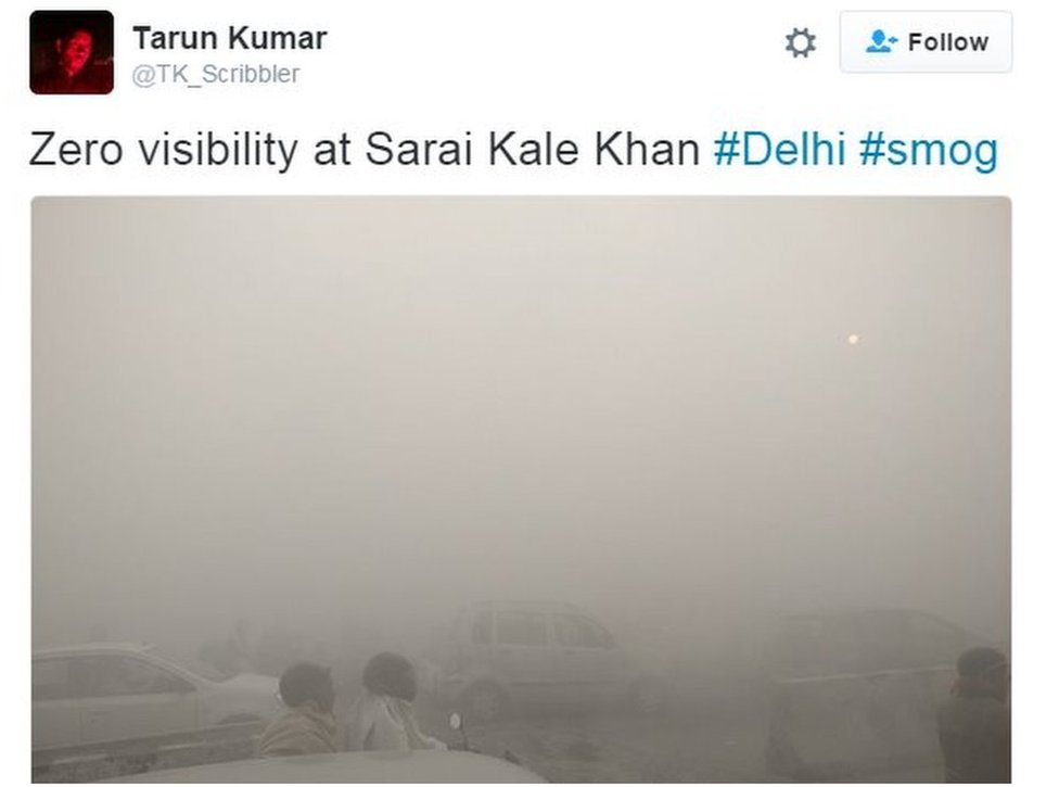 Нулевая видимость в Сараи Кале Хан #Delhi #smog