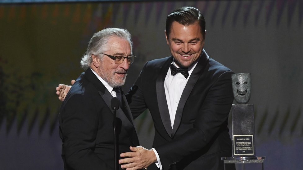 Robert de Niro y Leonardo DiCaprio en los premios SAG