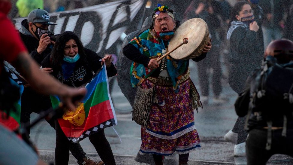Mapuches protesta
