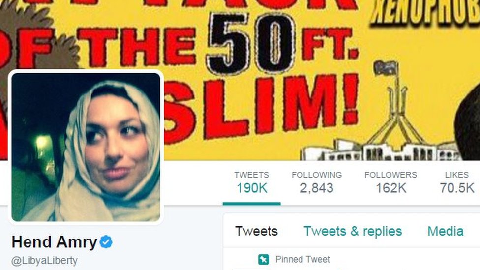 Хенд Амри была названа «королевой мусульманского Твиттера»