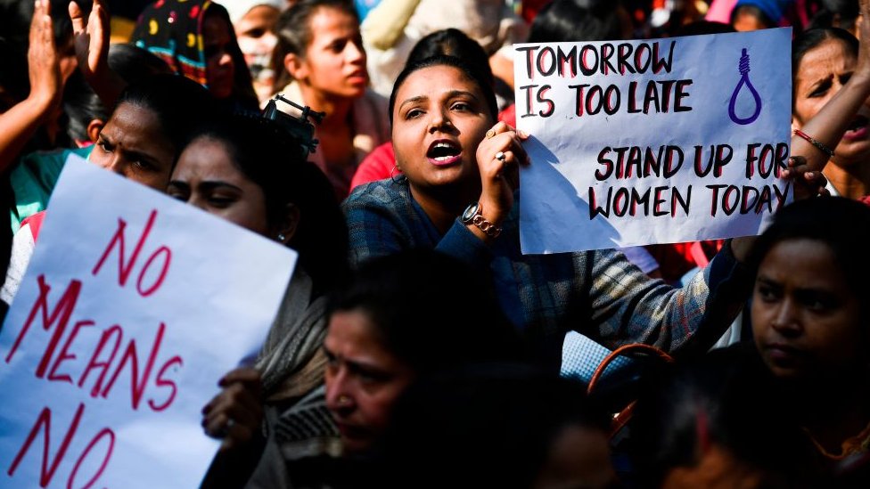 Representational image: protest against sexual violence against women in India.